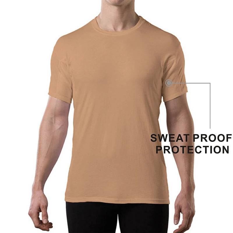Lightweight Layering System Traps Heat and Moisture Sweatproof Undershirts Tee Shirt Men's Anti Perspiration T Shirt
