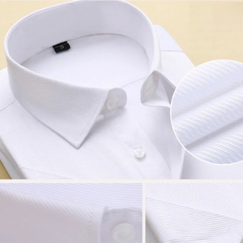 6XL7XL8XL men's short-sleeved shirt Spring/Summer thin Business casual high quality no-iron fashion cotton plus-size solid color