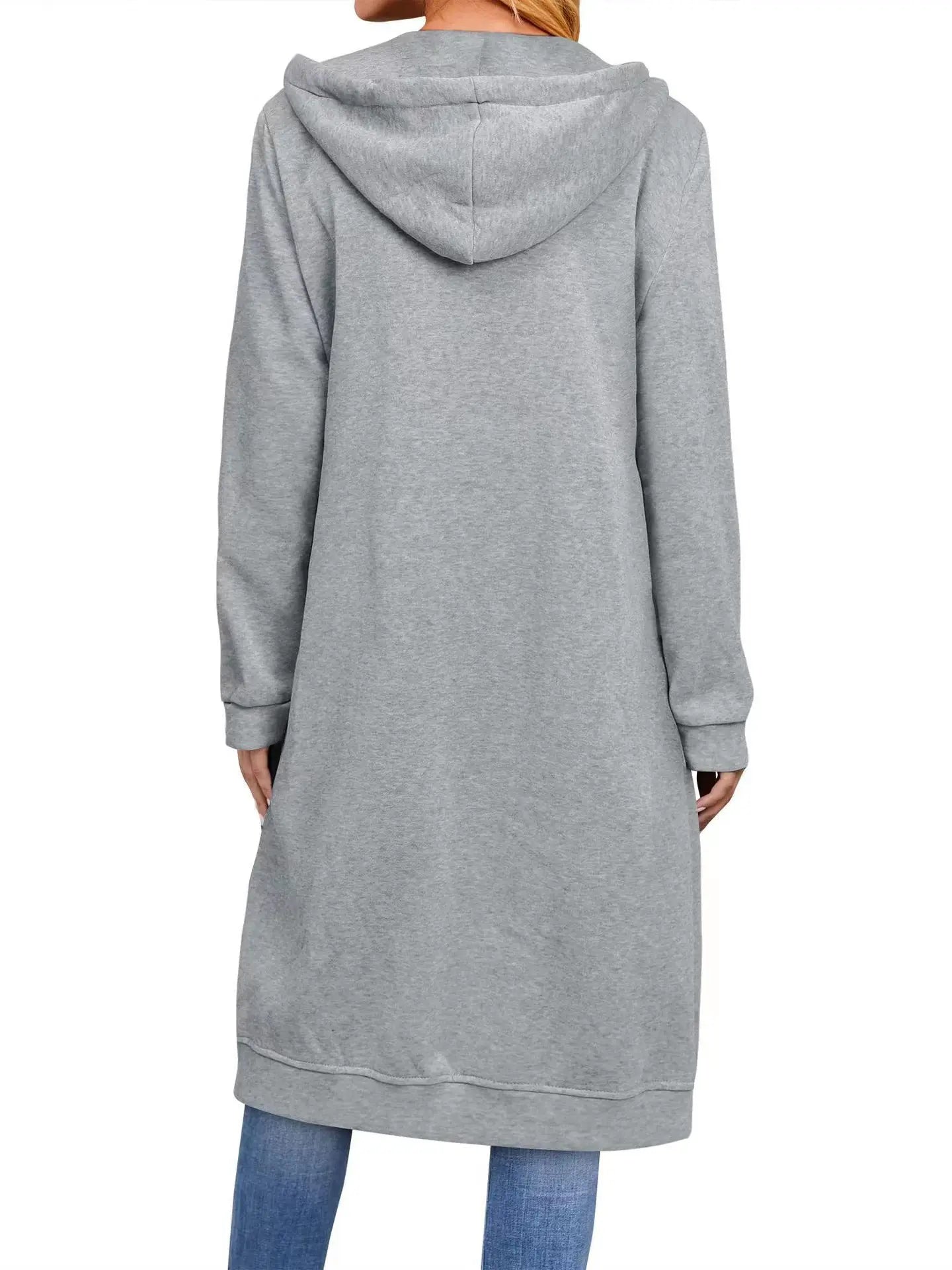 2024 Europe and the United States Amazon independent station autumn and winter cross-border new women's loose zip long cardigan