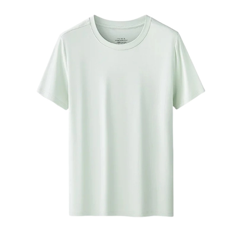 94% Modal 6% Spandex Summer Short Sleeve T-shirt Men Crew Neck Solid Color Casual Underwear Brand High Quality Mens Clothing New