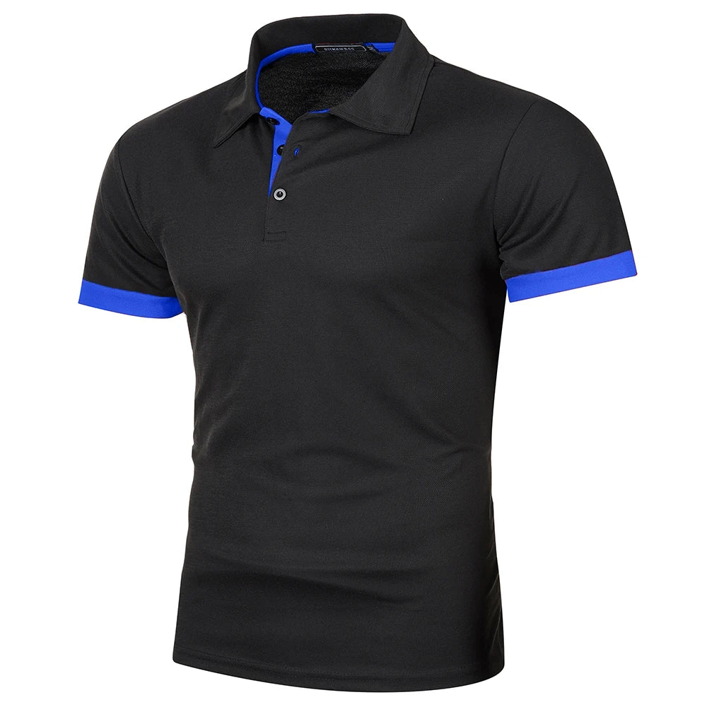 Summer Men Polo Men Shirt Short Sleeve Polo Shirt Contrast Color Polo New Clothing Streetwear Casual Fashion Men Collar Tops