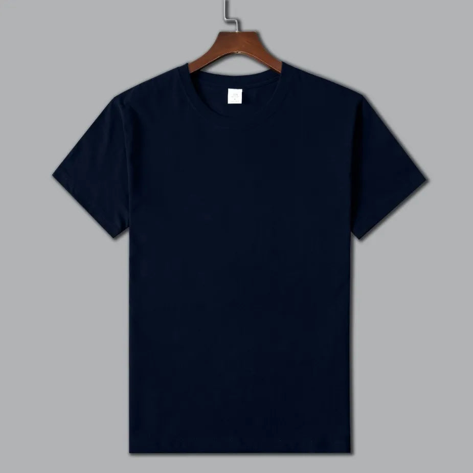 MRMT 2025 Brand New Man's 220g Pure Cotton T Shirt Men Man Solid Color Short Sleeved Combed Cotton Round Neck Thickening