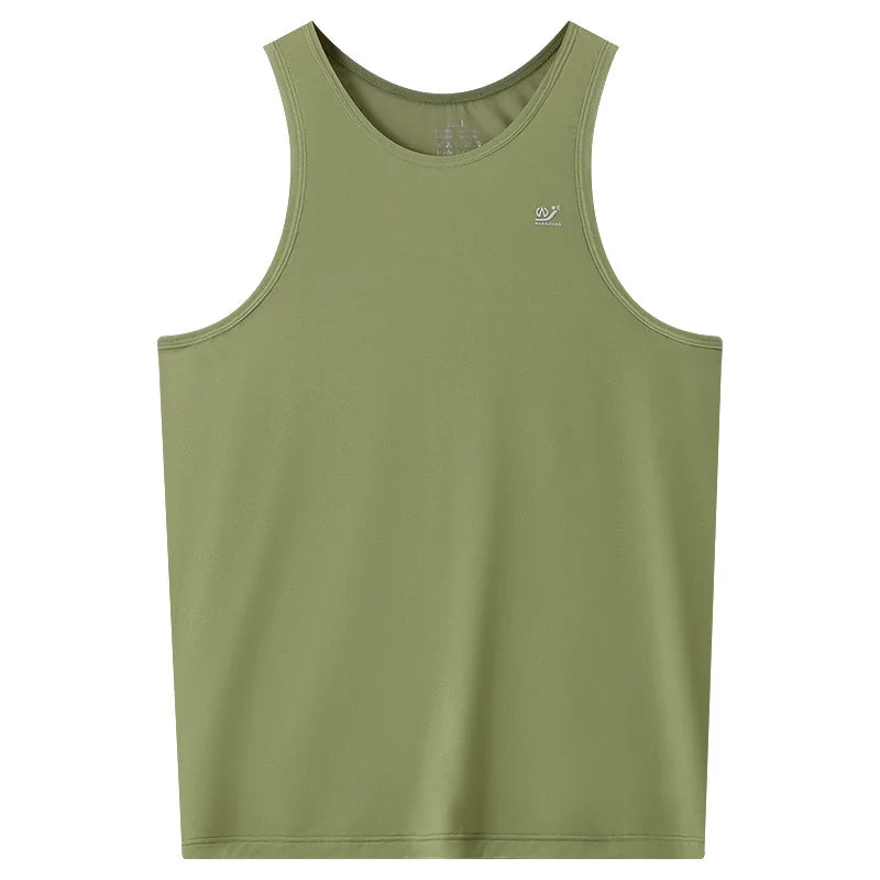 Summer Sports Vest Men Breathable Tank Tops Cool Ice Silk Sleeveless T-shirts Quick Drying Undershirts Male Gym Fitness Singlet