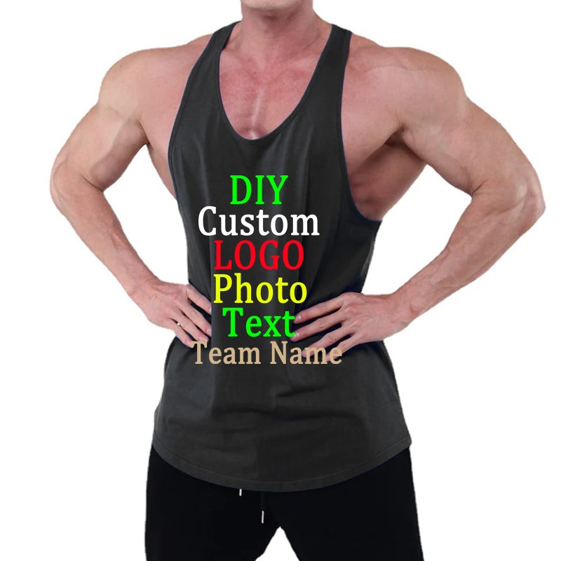 Sports Vest Men's Summer Solid Color All-Match Sleeveless I-Shaped Running Training Clothes Customized With Your Favorite LOGO