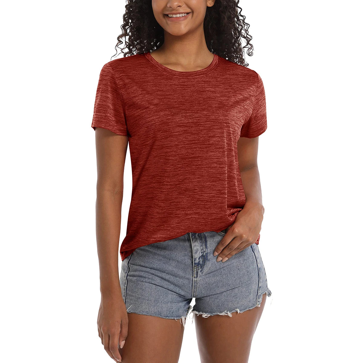 MAGCOMSEN Women's T-Shirts Casual Crewneck Short Sleeve Quick Dry Shirts Lightweight Performance Tees Hiking Gym Workout Tops