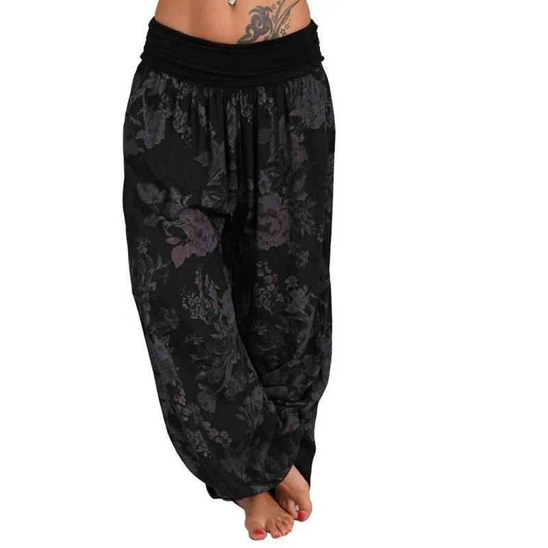 Ladies Fashion Print Wide Leg Pants Comfort Loose Pants Casual Pants Harlan Pants Casual  for Ladies