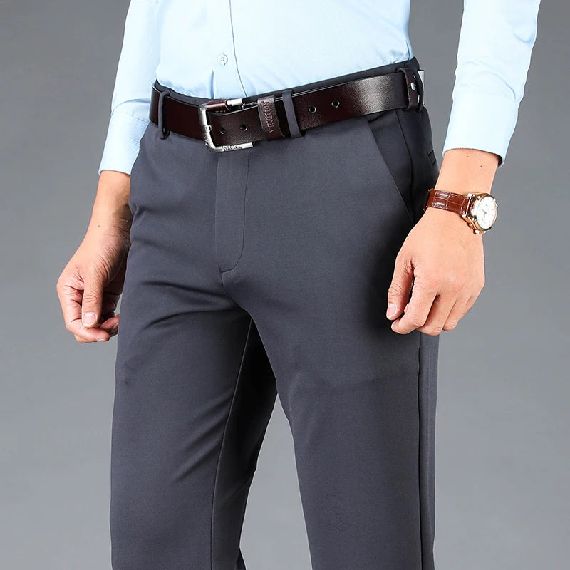 Spring Autumn Men's Casual Business Suit Pants Sports Stretch Suit Pants  Male Trousers Big Size Loose Straight Dress Pants
