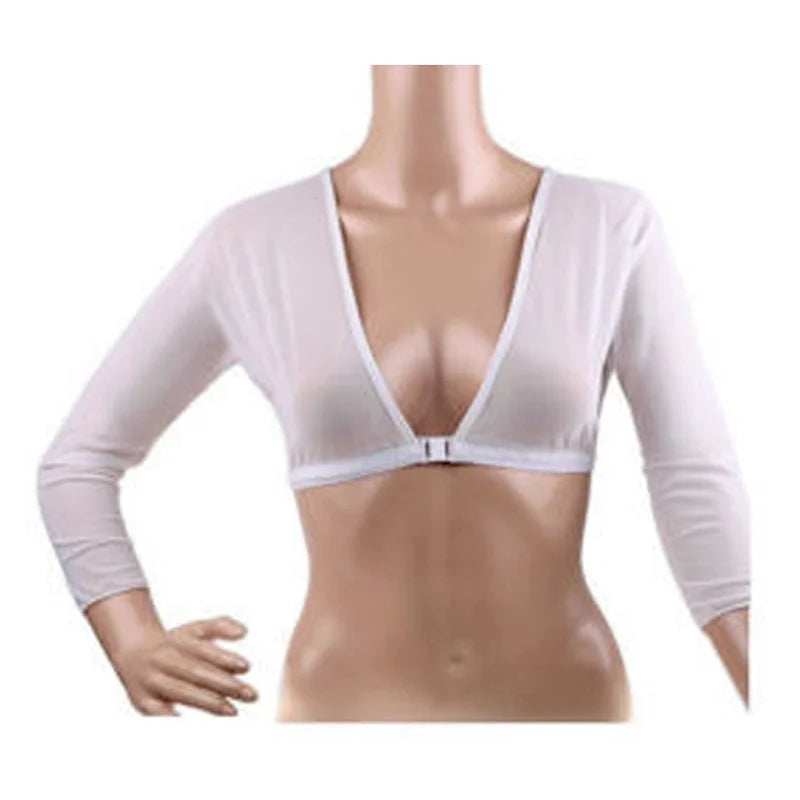 2022 New Women Lace Vest Sheer Mesh Seamless Arm Shaper Slimming Short Cropped Top V-Neck Hollow CardiganAcces Plus Size S-3XL