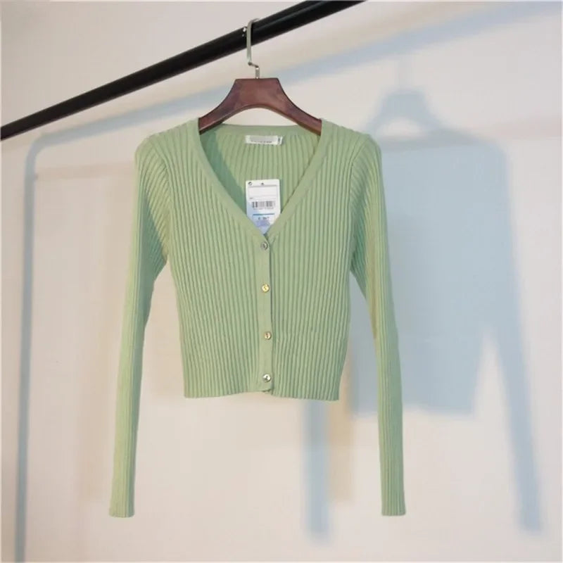 Neploe Spring Newly Patchwork Women Cardigans 2025 Fashion Slim Ladies Knitted Sweater Long Sleeve Buttons Sweaters 65057