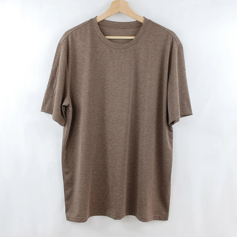 100% Superfine Merino Wool T shirt Men Base Layer Merino Shirt Wicking Breathable Quick Dry Anti-Odor No-itch USA Size