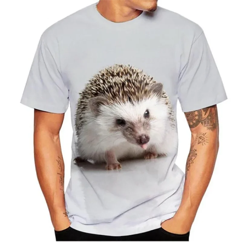 Summer Hedgehog Animal 3D Print T-Shirts Streetwear Casual Men Women Fashion Short Sleeve T Shirt O-Neck Kids Tees Tops Clothing