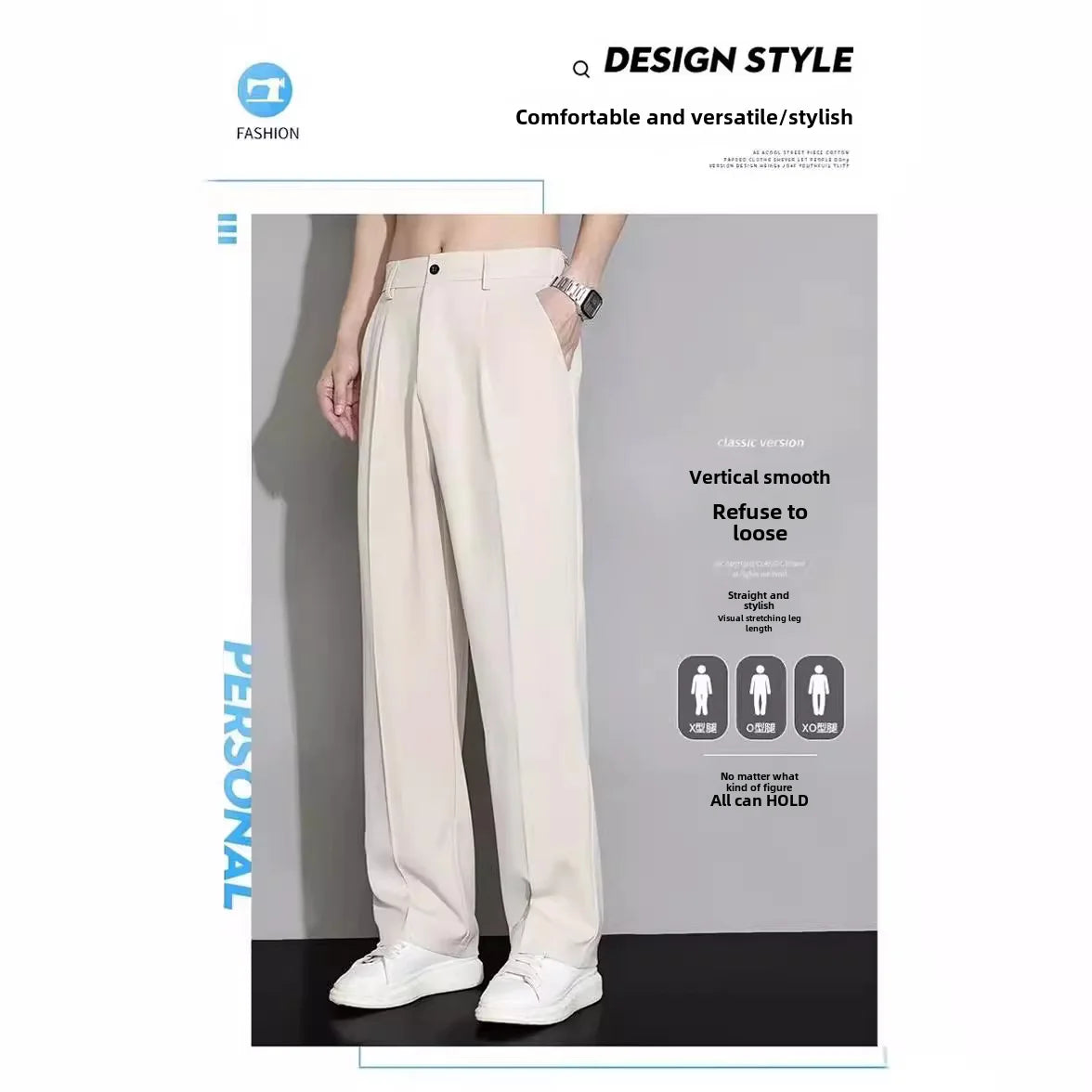 Summer Thin Suit Pants Men's Casual Trousers Loose Fit Straight Leg High End Trousers Dropshipping Fashion Sense