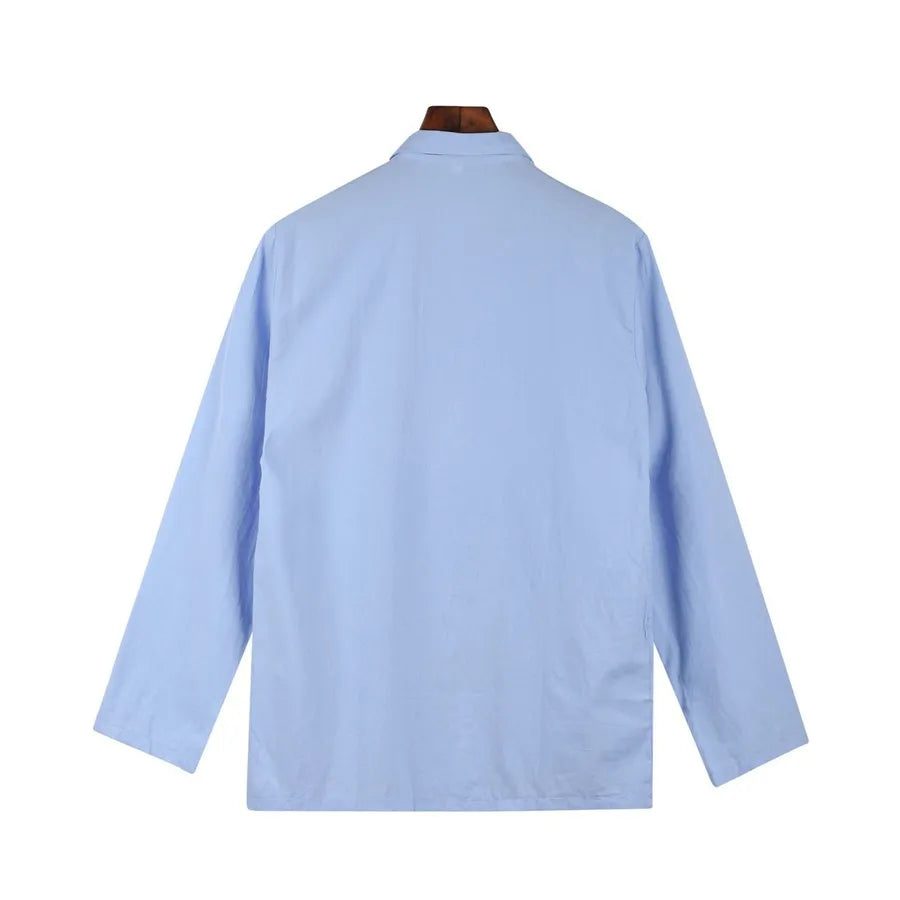 Cotton Linen Men's Extremely Thin Jacket Summer Solid Color Lapel Shirt Casual Coat Men Clothing Loose Beach Cardigan