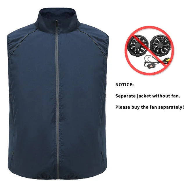 Men Summer Air Conditioning Clothing Fan Cooling Vest 2022 New USB Charging Cooling Sport Man Outdoor Solid Color Coat Plus Size
