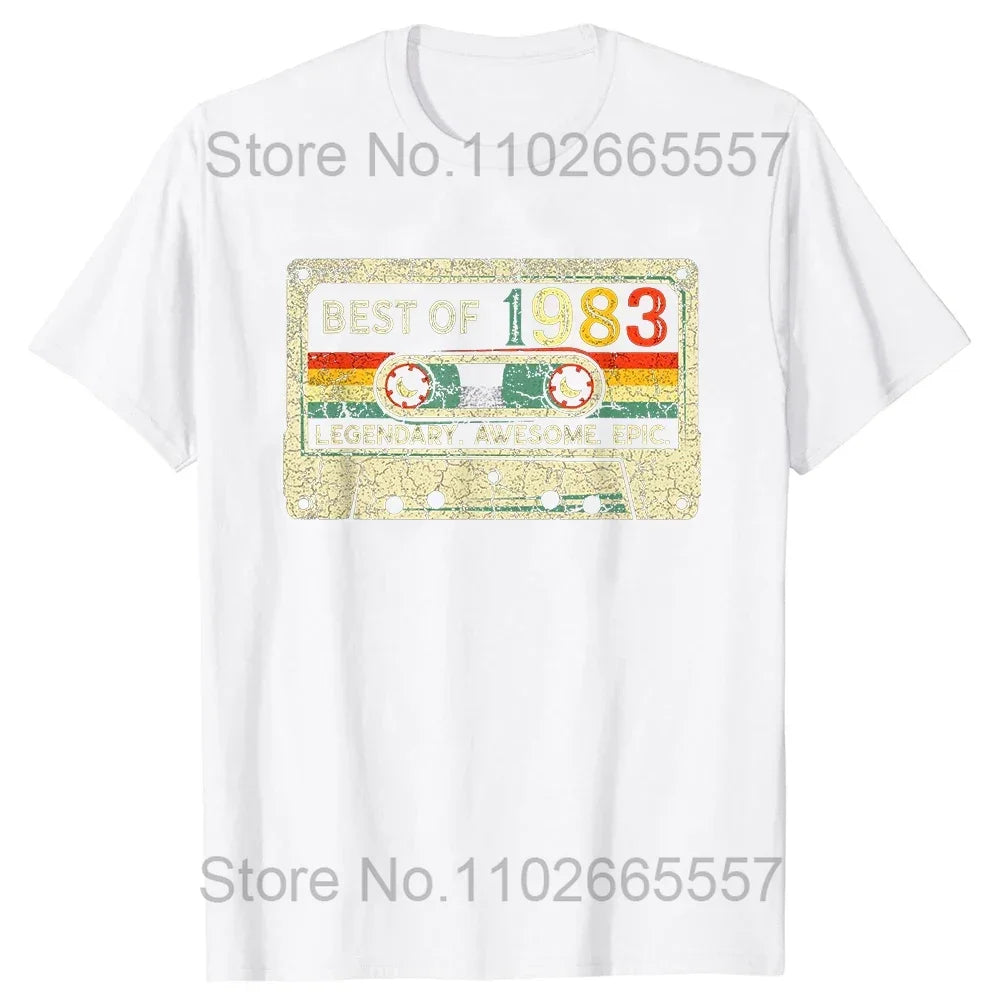 41 Years Old Made in 1983 Classic Original Vintage  T Shirt for Men Father Days Gift Idea Classic Accessories TShirt Cotton Tees