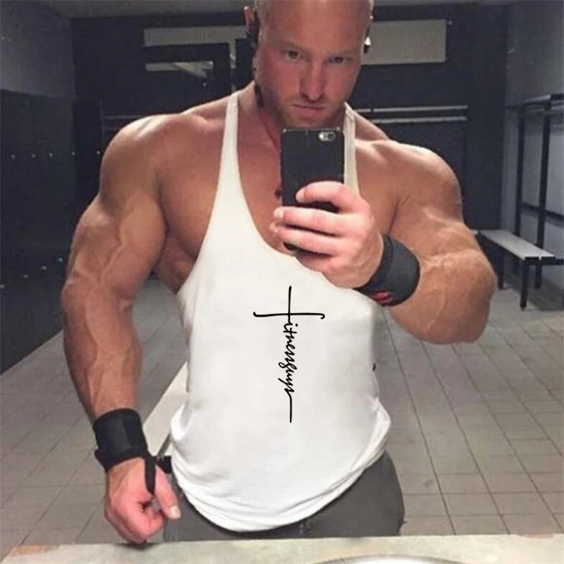 New Brand Gyms Clothing Mens Bodybuilding Tank Top Cotton Sleeveless Vest Sweatshirt Fitness Workout Sportswear Tops for Male