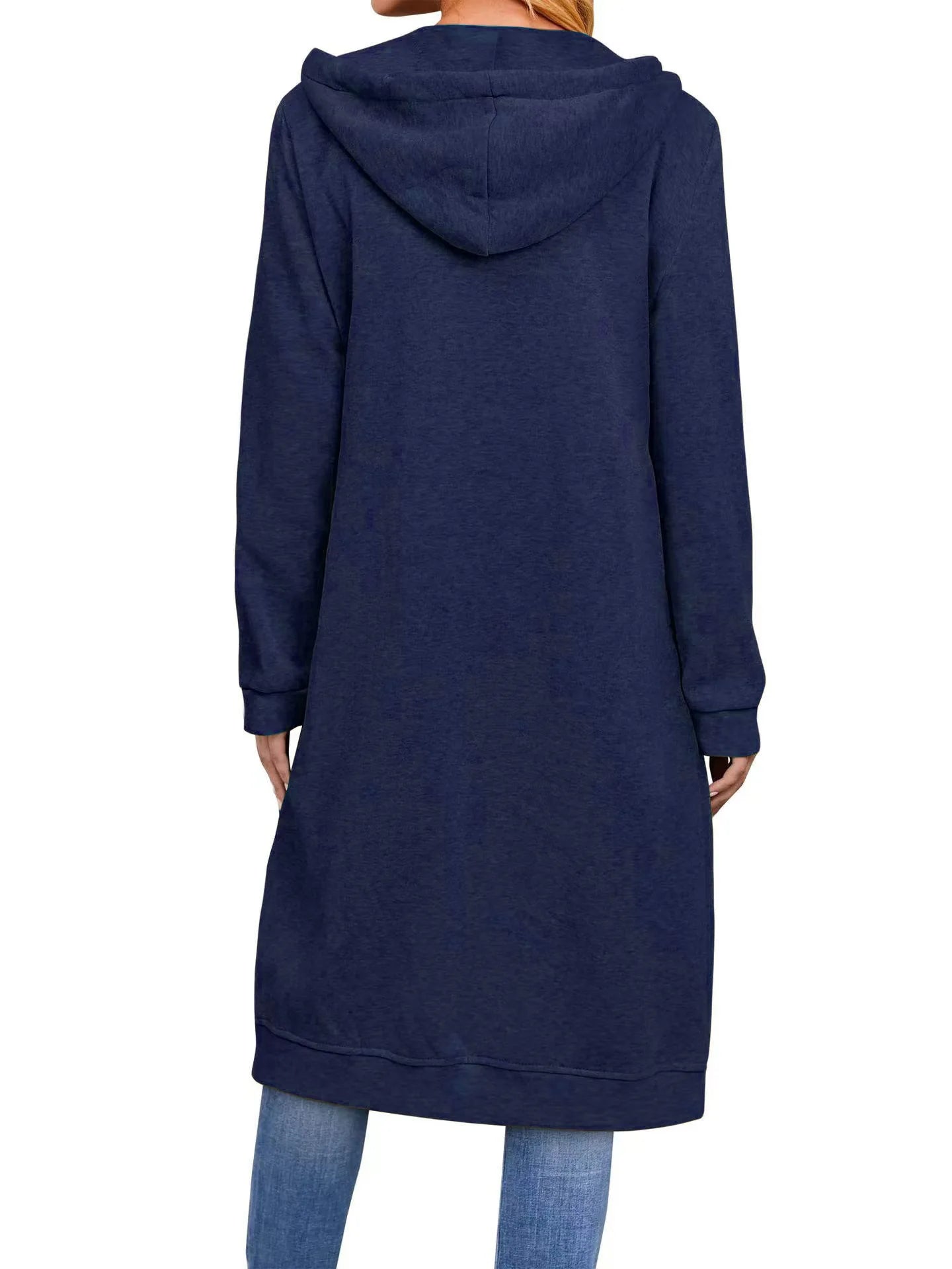 2024 Europe and the United States Amazon independent station autumn and winter cross-border new women's loose zip long cardigan