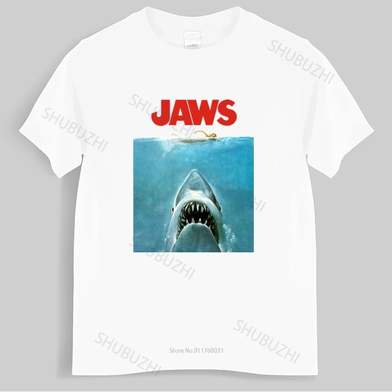 Homme t shirt summer men t-shirt Jaws Movie Vintage Poster Licensed Adult T Shirt brand top tees unisex teeshirt drop shipping