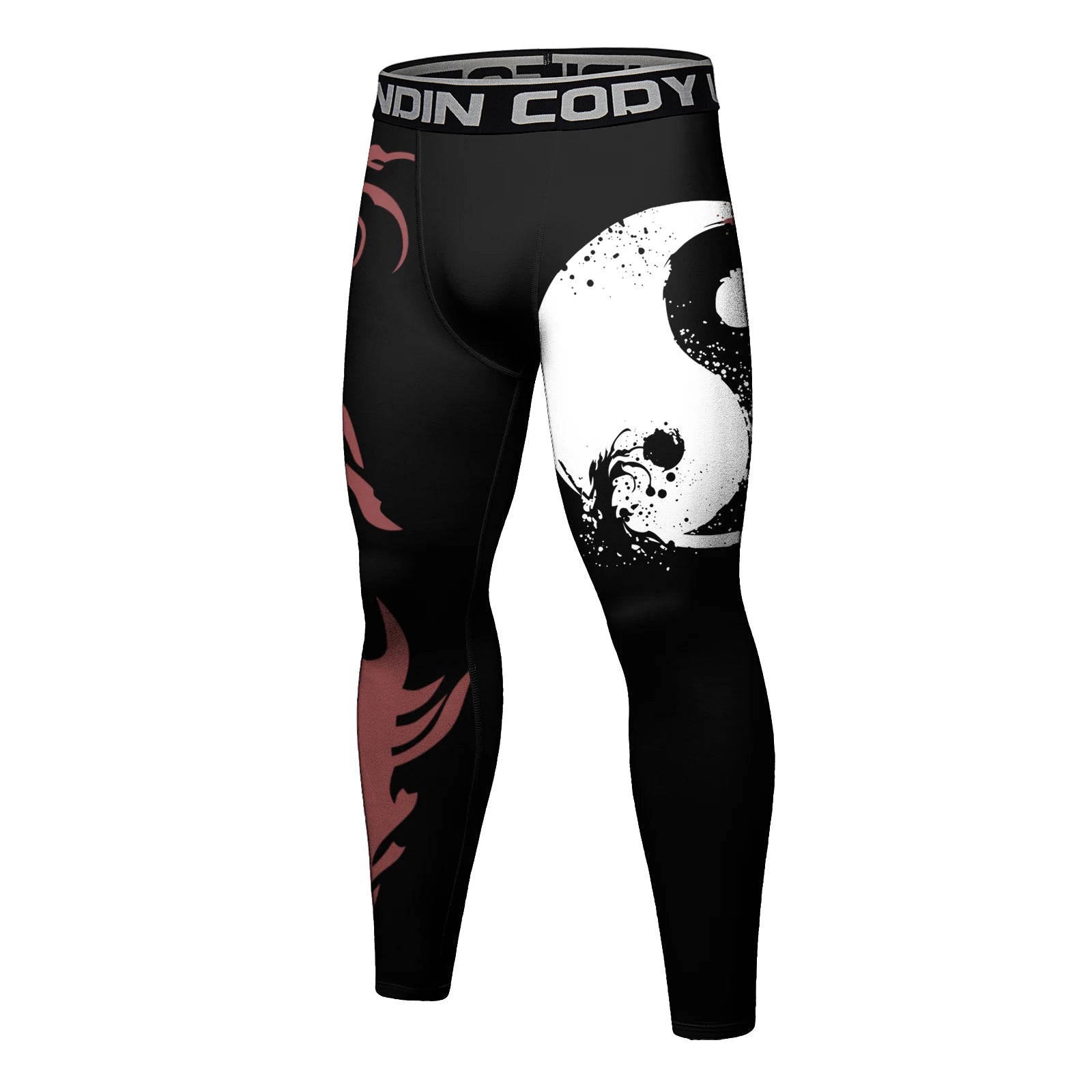 Cody Lundin Men's Jiu Jitsu Spats Stappling Compression Tights Pant Training BJJ No Gi Grappling Leggings Gym Fitness Trousers