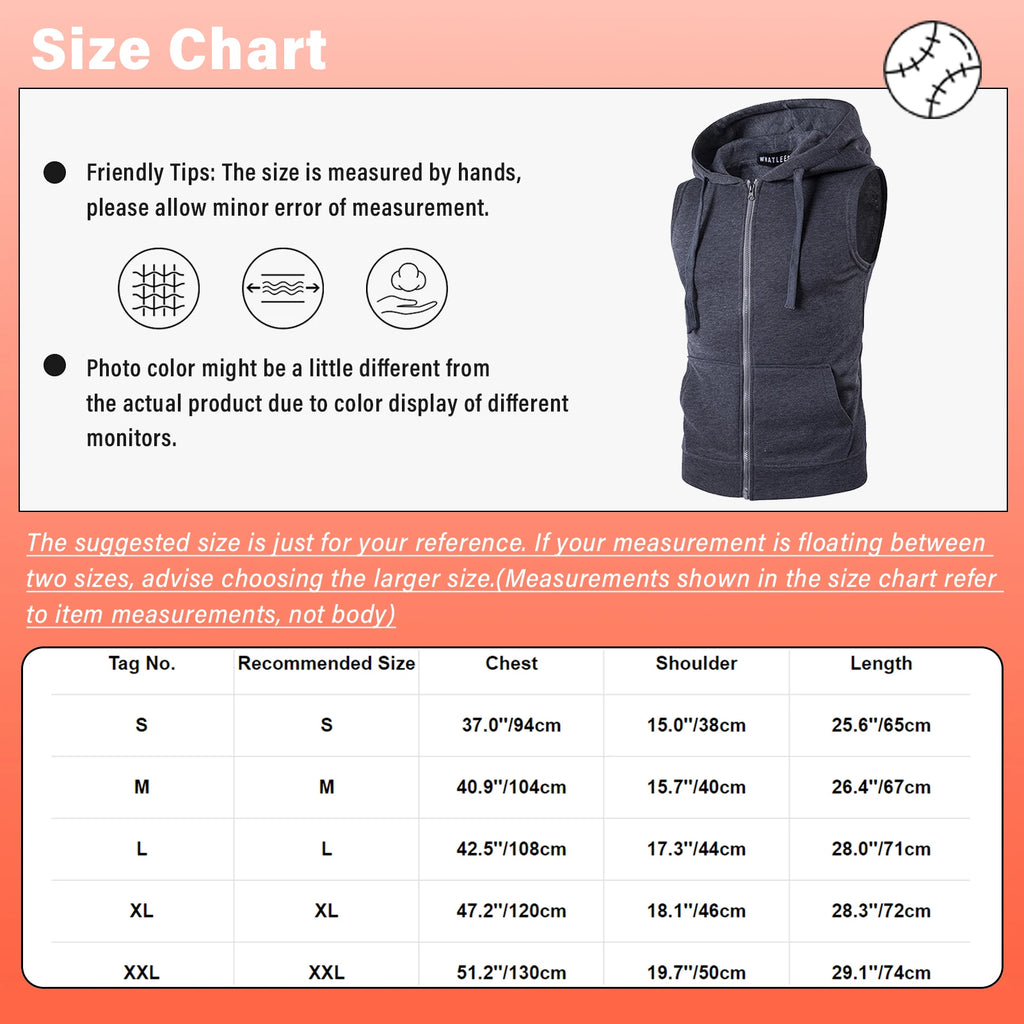 Men Casual Sport Tops Sleeveless Hooded Hoodie Sweatshirt Tank Top Sports Vest Workout Top for Athletics Running Jogging Cycling