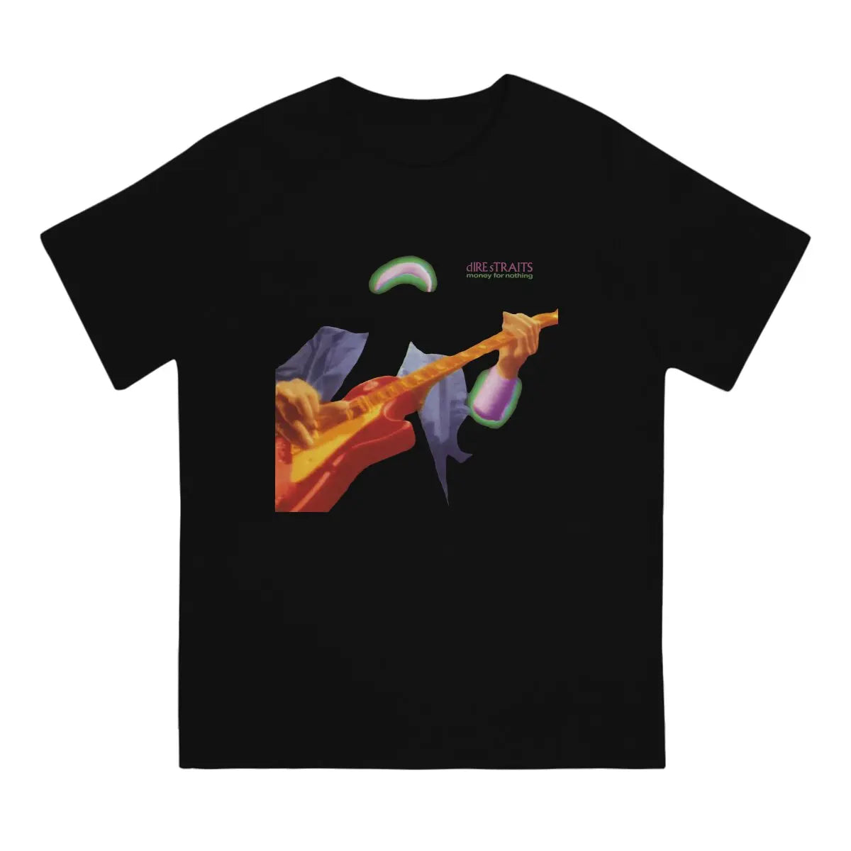 Funny Money For Nothing Music T-Shirts Men O Neck 100% Cotton T Shirts Dire Straits Band Short Sleeve Tees 6XL Clothes