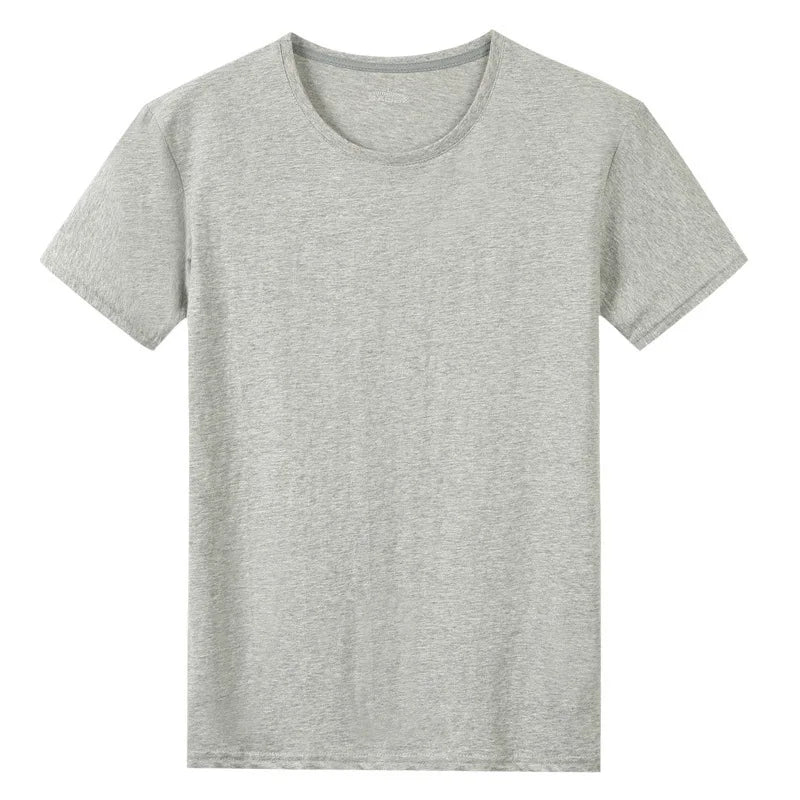Summer New Men's 100% Cotton T-Shirt Solid Color Soft Touch Fabric Men's Basic Tops Tees Casual Men Clothing Fashion Tops Tees