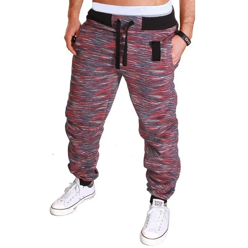 2023 new Running Sweatpants Men Camouflage Elasticity Cargo Pants Drawstring Multi Pockets Bottoms Casual Jogger Trousers