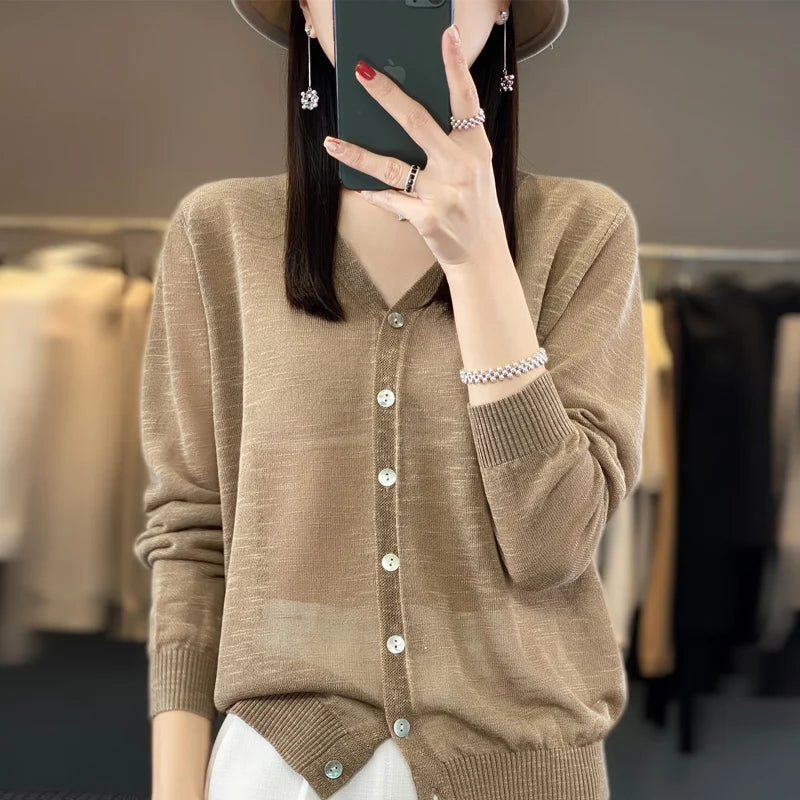 Summer New Women's Floral Yarn Ice Silk Knitted Cardigan Breathable Cool Sun Protection Sexy Cardigan NJR-330