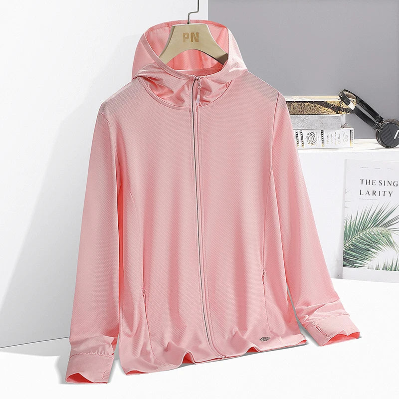 Outdoor Sunscreen Jacket Men's and Women's Summer Lightweight Breathable UV Hooded Coat Casual Running Fishing Men's windbreaker