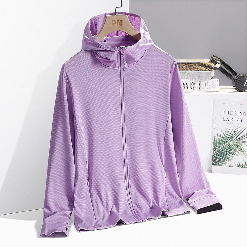 Outdoor Sunscreen Jacket Men's and Women's Summer Lightweight Breathable UV Hooded Coat Casual Running Fishing Men's windbreaker