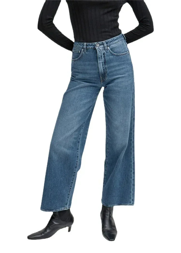 long Women Pants 2023 New Loose Twisted Nine Point Straight Jeans Women