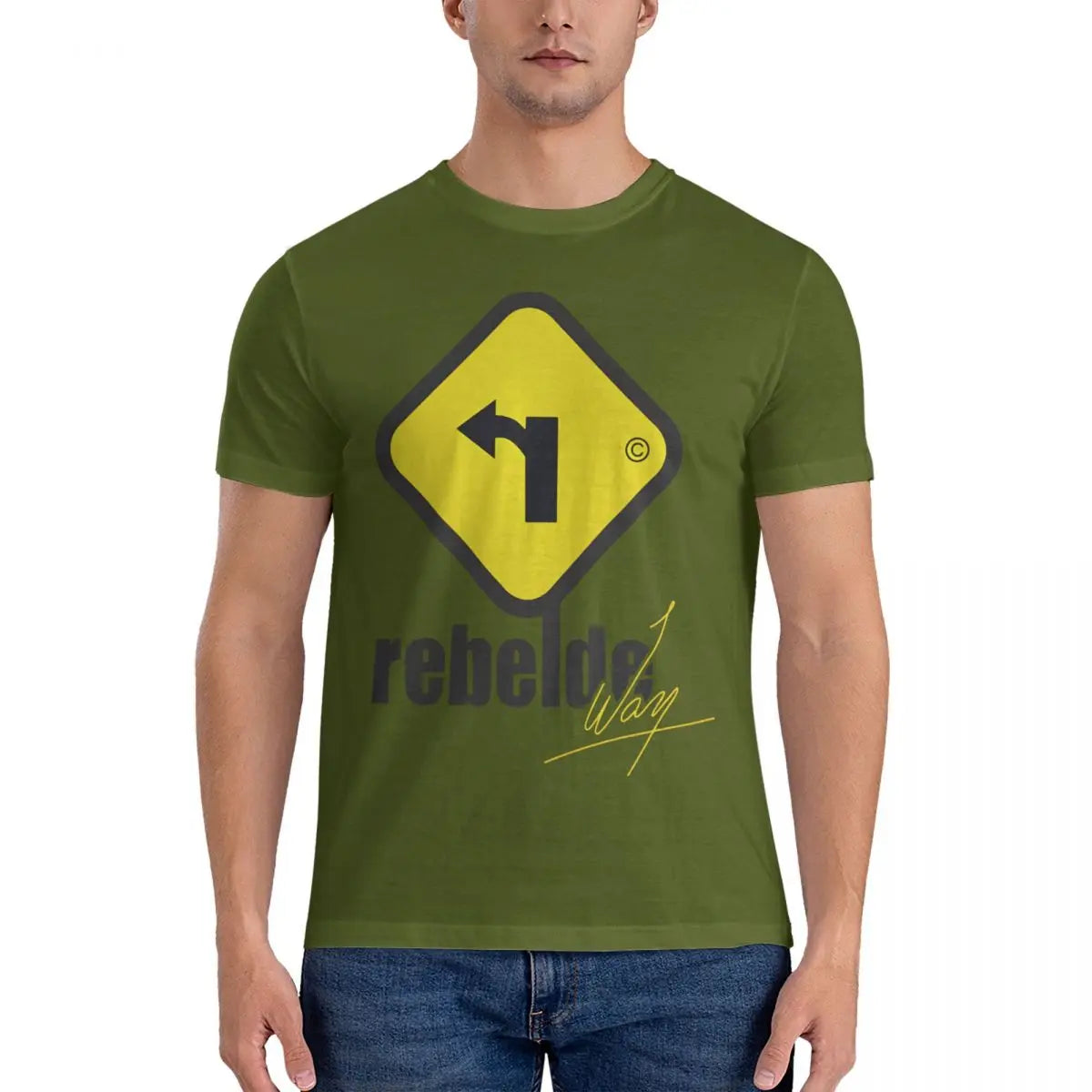 Way T-Shirt for Men Rebelde Vintage Pure Cotton Tee Shirt Round Collar Short Sleeve T Shirt Birthday Present Clothing