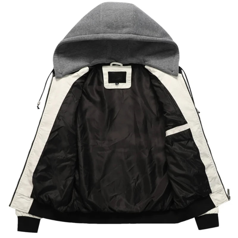 New Jacket StreetWear Men Fashion Scorpion Embroidery Motorcycle Bliker Locomotive PU Leather Jackets Windbreaker Mens Clothing