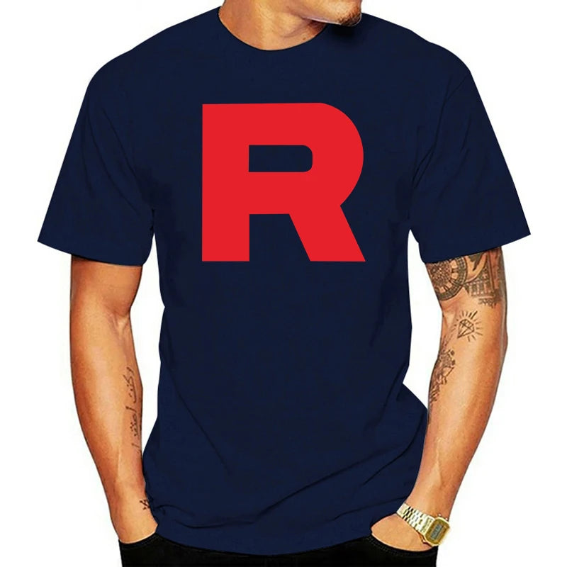 New Team Rocket Pokem3On Anime Cartoon Men's White T-shirt High Quality Printing Eu Size XS To 5Xl Tee Shirts