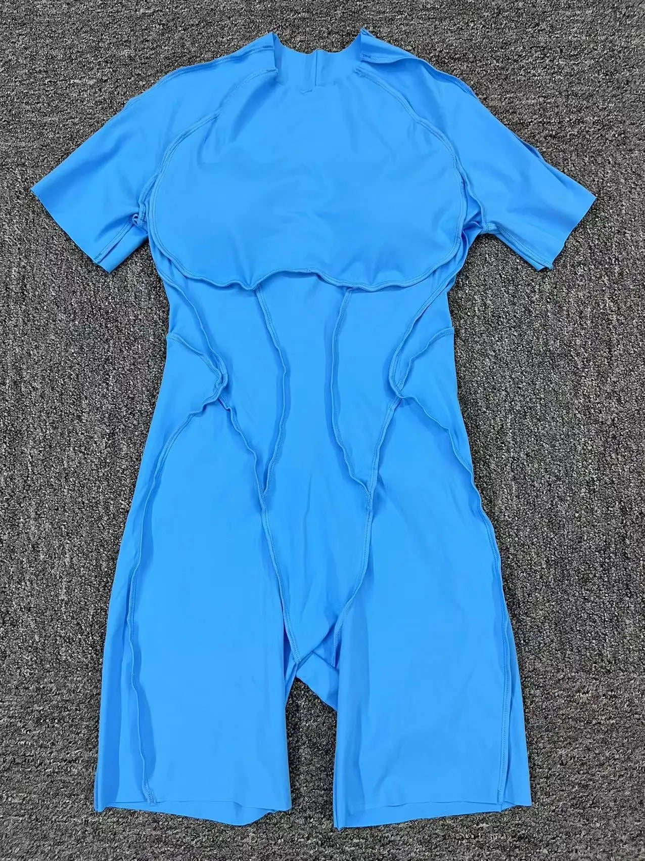 2024 Pad Nylon Women Bodysuit Fitness Yoga Set Splicing Exposed V Butt One-Piece Shorts Set Gym Sports Push Up Cycling Jumpsuit