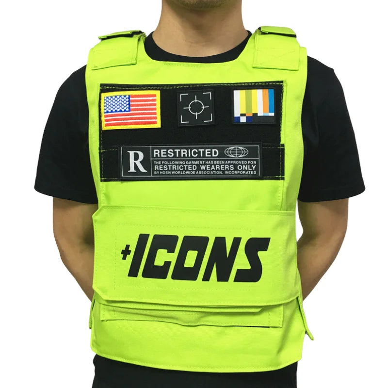 Hot Selling ICONS Oxford Casual Street Vest Sleeveless Men Multifunctional Singlet Adjustable Tactical Vest For Fishing Training