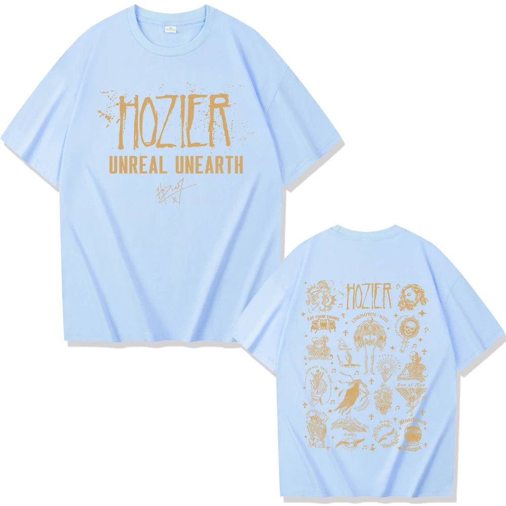 Hozier Shirt Hozier Music Album T-Shirt Steetswear Man Woman Hozier Unheard T-Shirt O-Neck Short Sleeve Shirts for Fans