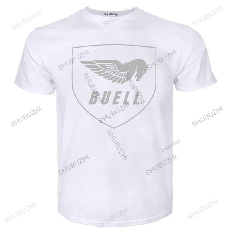 men's summer high quality t shirt Buell Motorcycle Company Logo Loose Size Tee Shirt unisex fashion crew neck t-shirt black