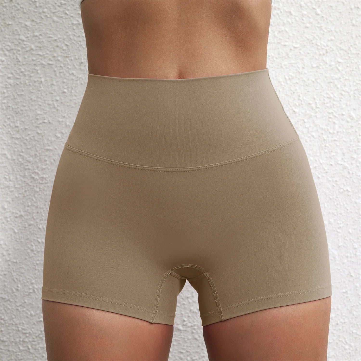 Solid Color Tight Compression Sport Short High Waist Yoga Ultrashort Legging Training Soft Women Gym Athletic Tight Squat Proof