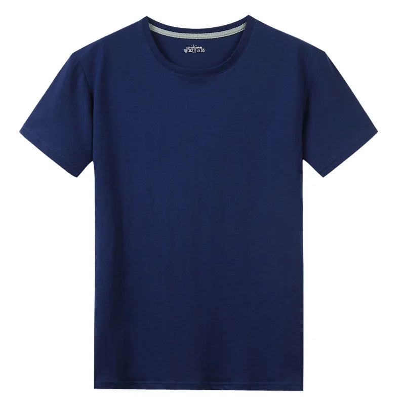 Summer New Men's 100% Cotton T-Shirt Solid Color Soft Touch Fabric Men's Basic Tops Tees Casual Men Clothing Fashion Tops Tees
