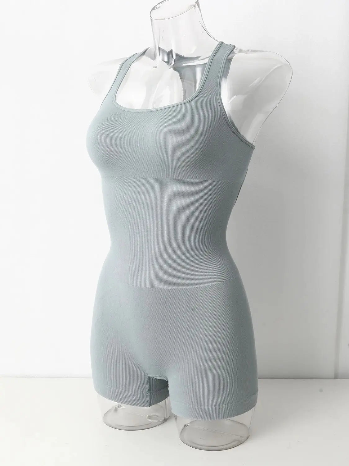Backless Jumpsuit Women Sexy Tummy Control One Piece Bodycon Stretch Shorts Tank Top Sleeveless Scrunch Yoga Romper New