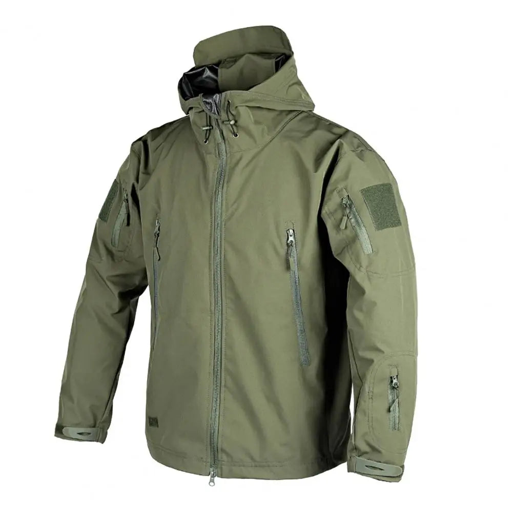 Stand Neck Jacket Thermal Warm Work Coats Safari Jacket Hiking Outwear Windbreaker Fastener Tape Mountaineering Jacket