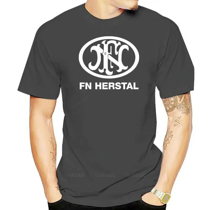mens tee-shirt New FN Herstal Logo Short Sleeve Black Men T-Shirt Size S-5XL vintage style short sleeve Oversized t shirts