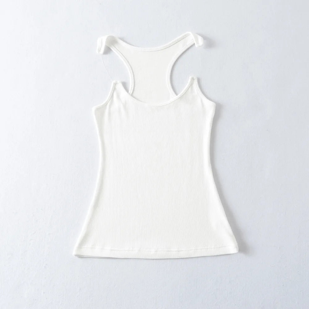 Women Ypro Ribbed Invisible Strap Tank Top Camis Tee