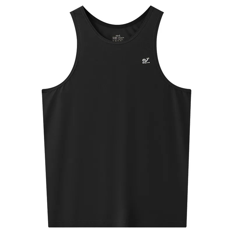 Summer Sports Vest Men Breathable Tank Tops Cool Ice Silk Sleeveless T-shirts Quick Drying Undershirts Male Gym Fitness Singlet