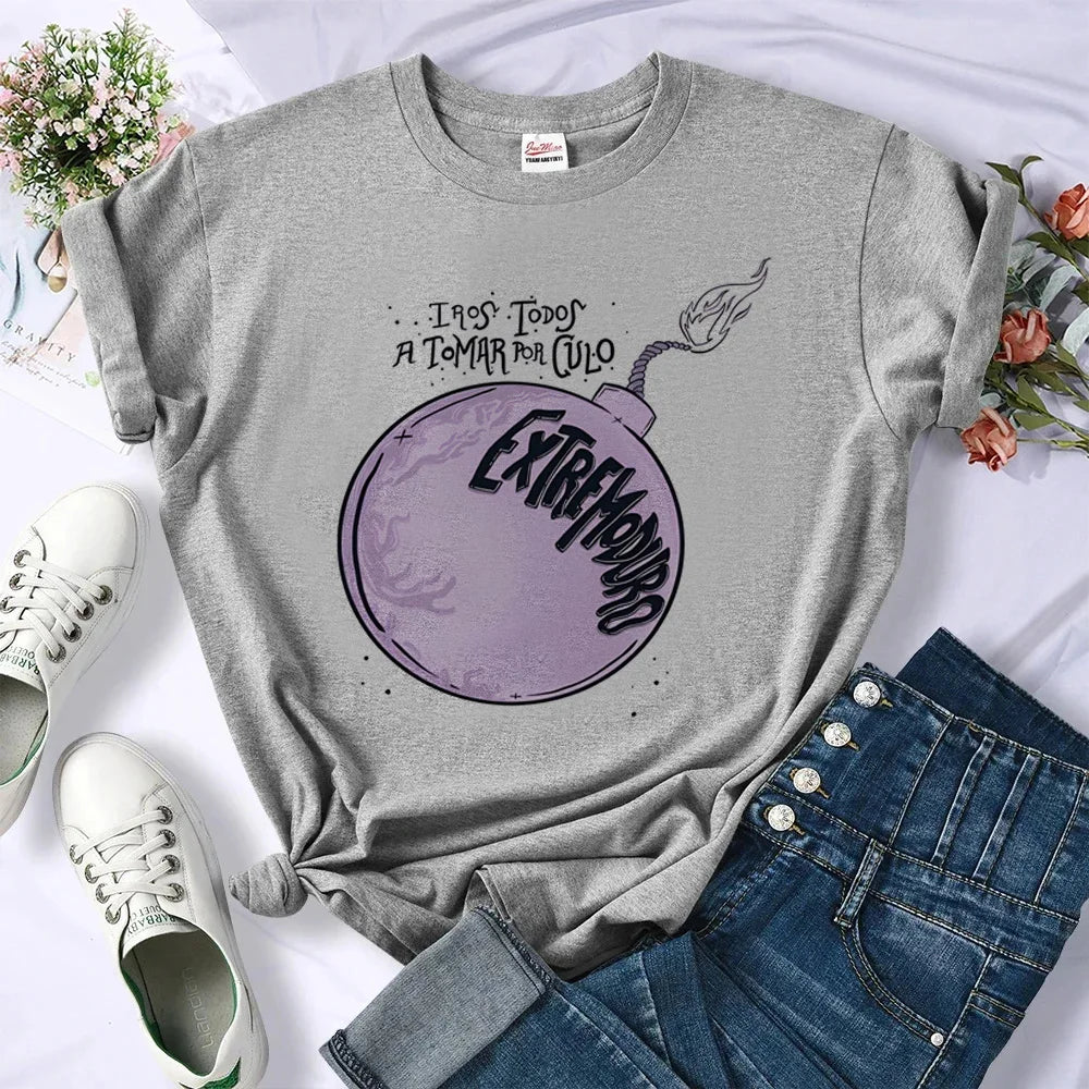 Extremoduro Tee women streetwear top girl manga Japanese designer clothes