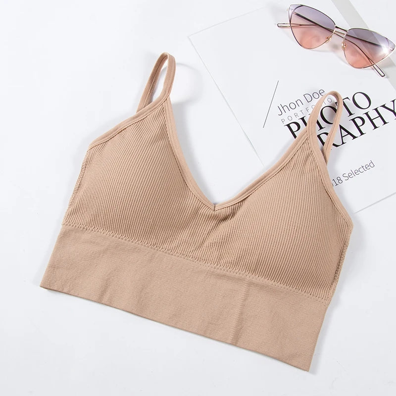 U-Shaped Backless Tank Top Women Intimate Strap Bra Camis Seamless Brassiere Women Wirefree Bralette Sexy Camis Bras Underwear