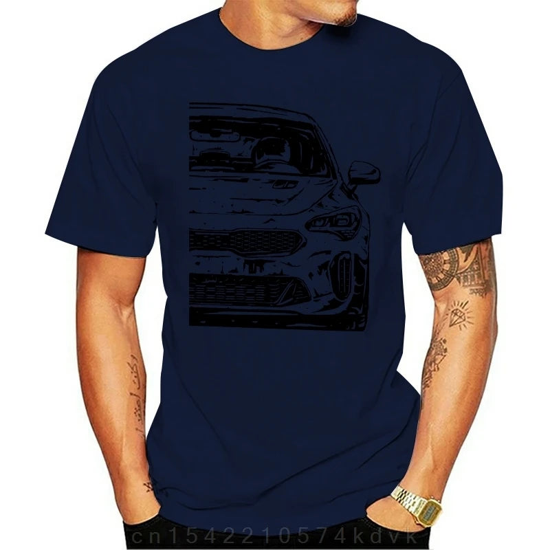 Kia StingerMeliert Leisure Fashion 100% cotton O-neck T-shirt