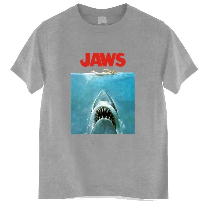Homme t shirt summer men t-shirt Jaws Movie Vintage Poster Licensed Adult T Shirt brand top tees unisex teeshirt drop shipping