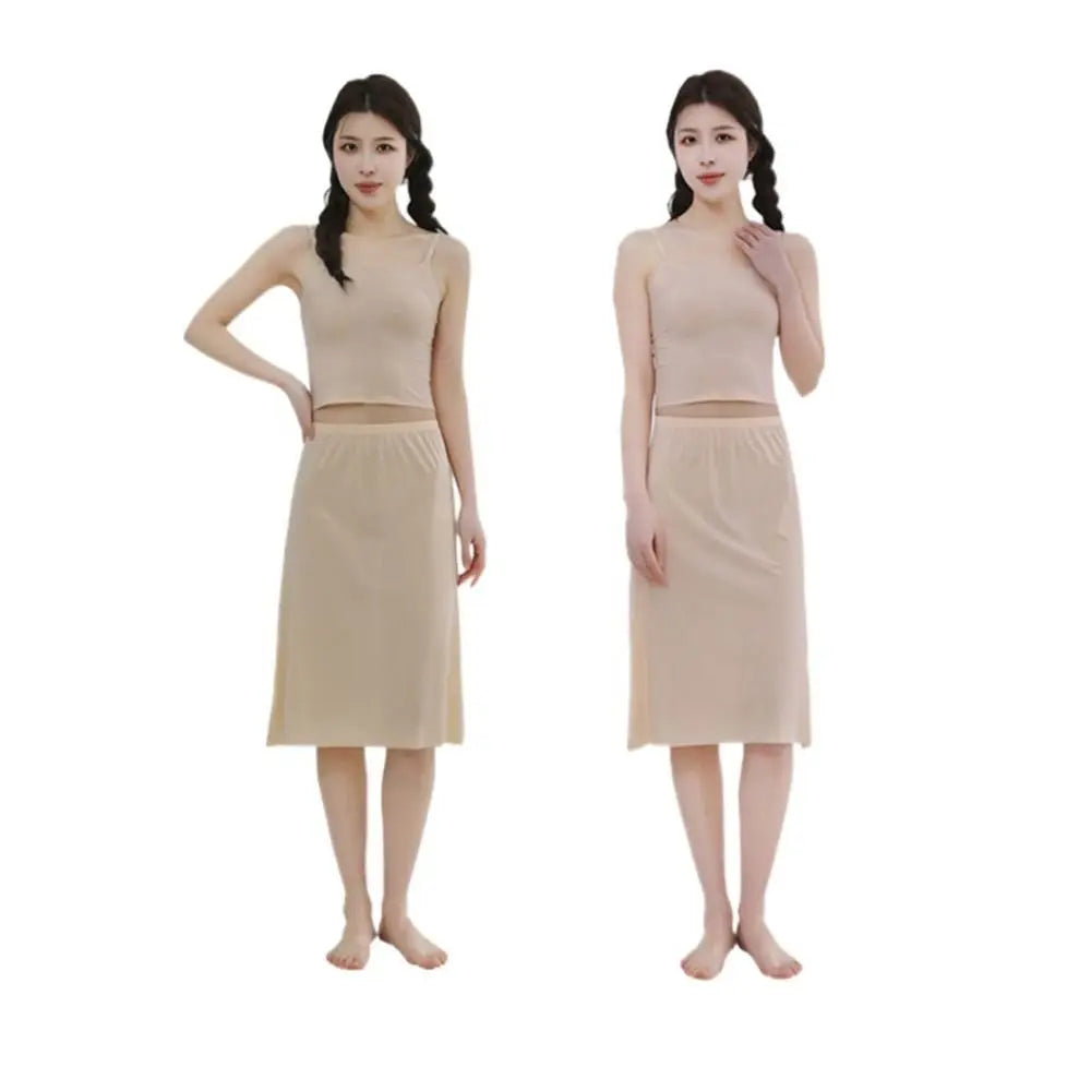 Inside Take Skirt Base Of Petticoat Long Petticoat Safety Underskirt Slips Underskirt Half Slips Ice Silk Underskirt DIY